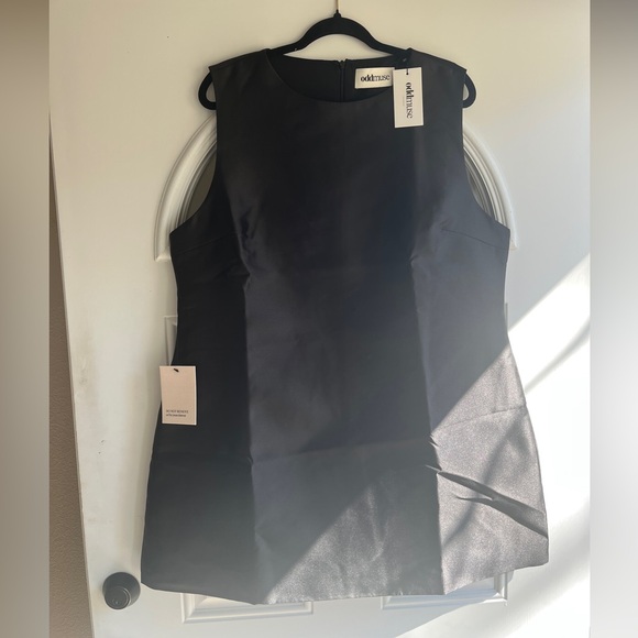 Odd Muse Black Satin Mini Dress- Size XXXL - Picture 2 of 4
